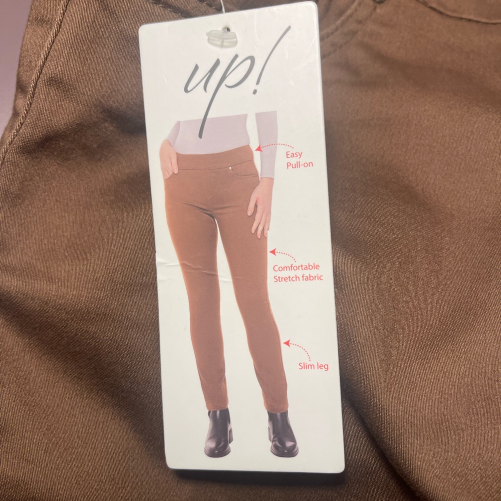 Brown Pull-On Stretch Pants